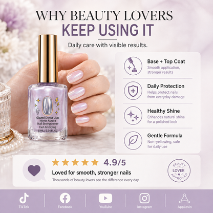 💜💅 Limited-Time OFF !! ⏰ Lilac Glossy Nail Strengthener – Strengthen Weak Nails & Restore Natural Shine — Devareon®