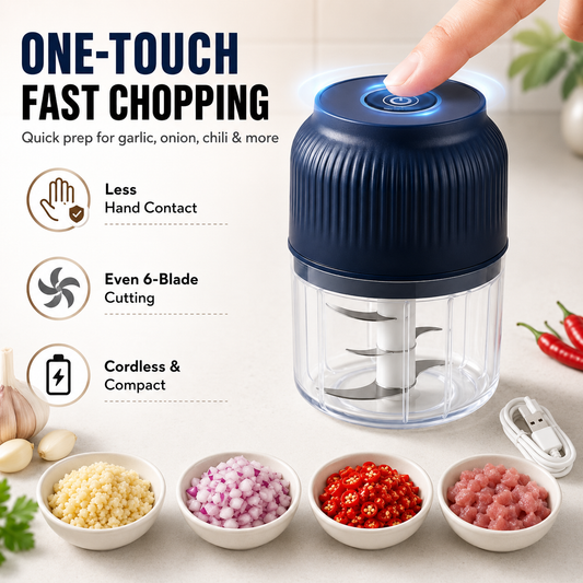 🥕 50% OFF NOW! 6-Blade Electric Food Chopper｜Chops Vegetables, Onions, Herbs, Nuts & Meat｜Cordless, One-Touch & Easy to Clean